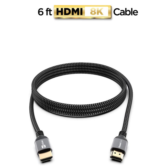 PowerBear Cable HDMI 2.1 8K de 1.8m, Cable trenzado de 48Gbps de ultra  alta velocidad, resolución de 4K@120Hz a 144Hz, 8K@60Hz, eARC, Dynamic  HDR10