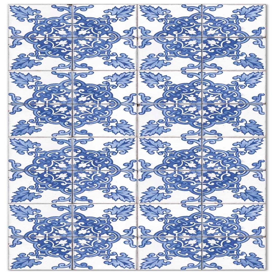 Alfombra Vinílica azulejos azules