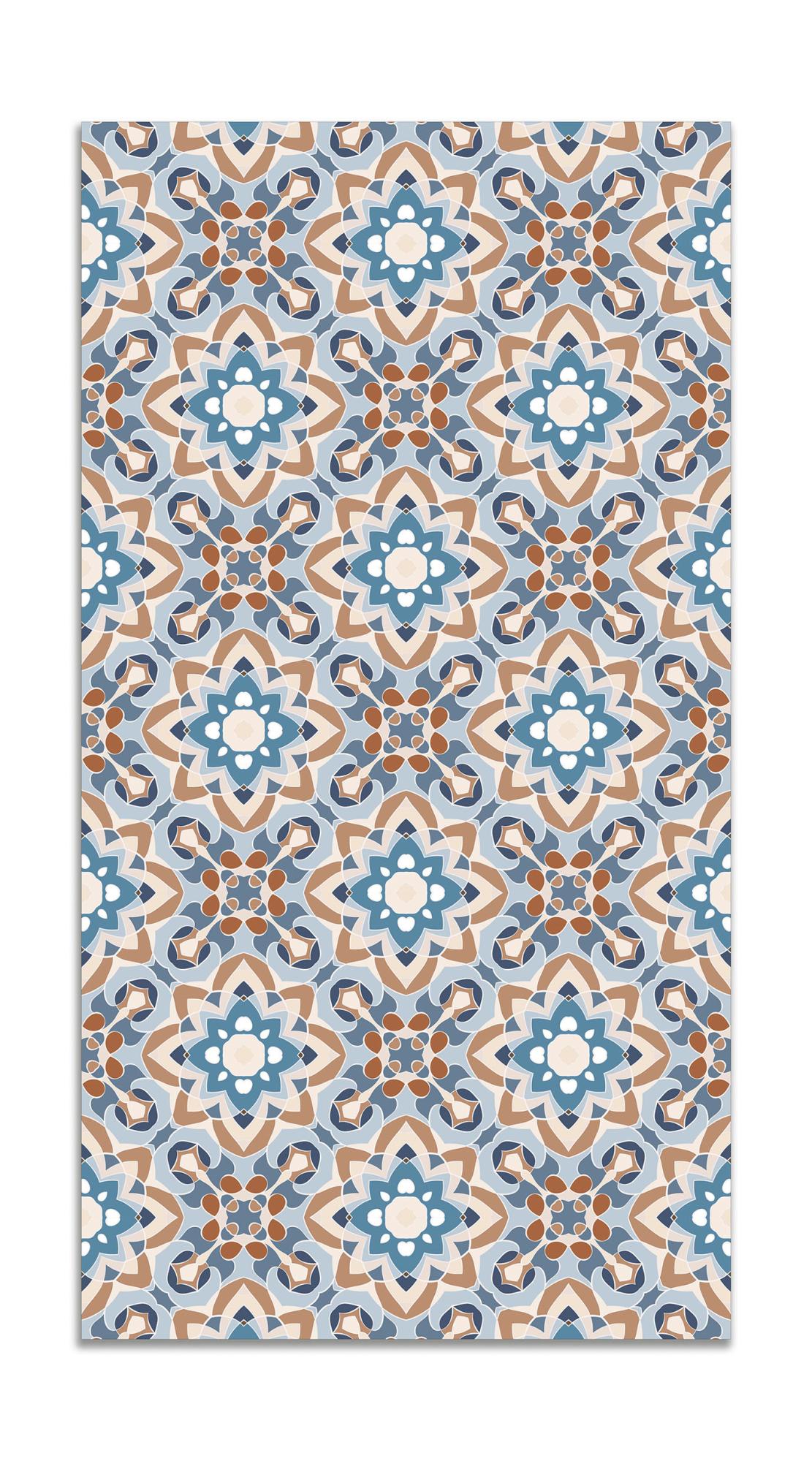 Panorama Tapis Du Sol Vinyle Hydraulique Type Oriental Bleu 100x140 Cm Tapis De Cuisine En Pvc Linoleum Vinyle Antiderapant Lavable 90175342