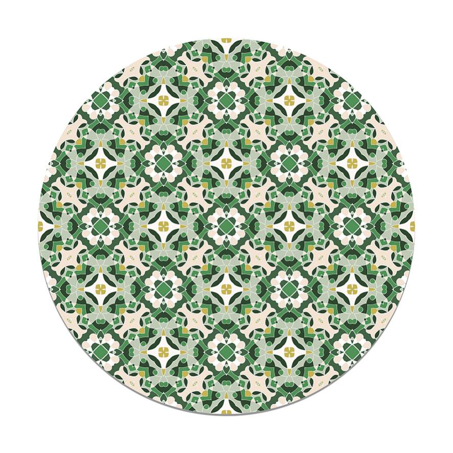 Panorama alfombra vinílica redonda hidráulico oriental verde 190x190 cm - alfombra cocina vinilo - alfombra salón antideslizante
