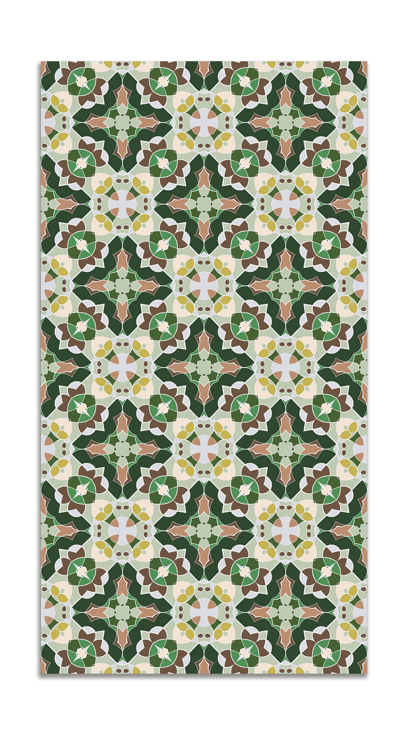 Panorama alfombra vinílica baldosín estilo oriental verde 100x140 cm - alfombra cocina vinilo - alfombra salón antideslizante