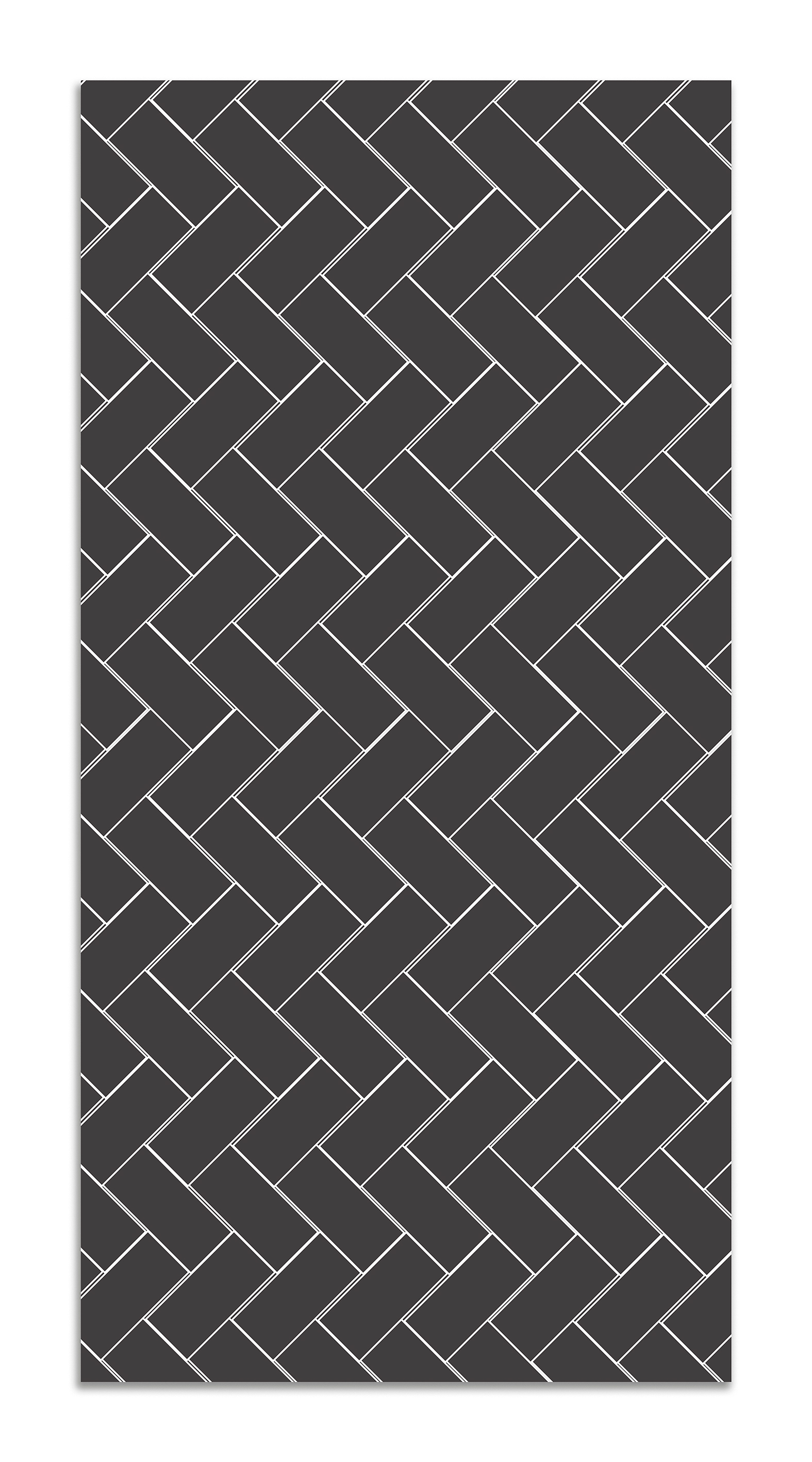 Panorama alfombra vinílica mosaico ladrillos gris 120x160 cm - alfombra cocina vinilo - alfombra salón antideslizante e ignífuga