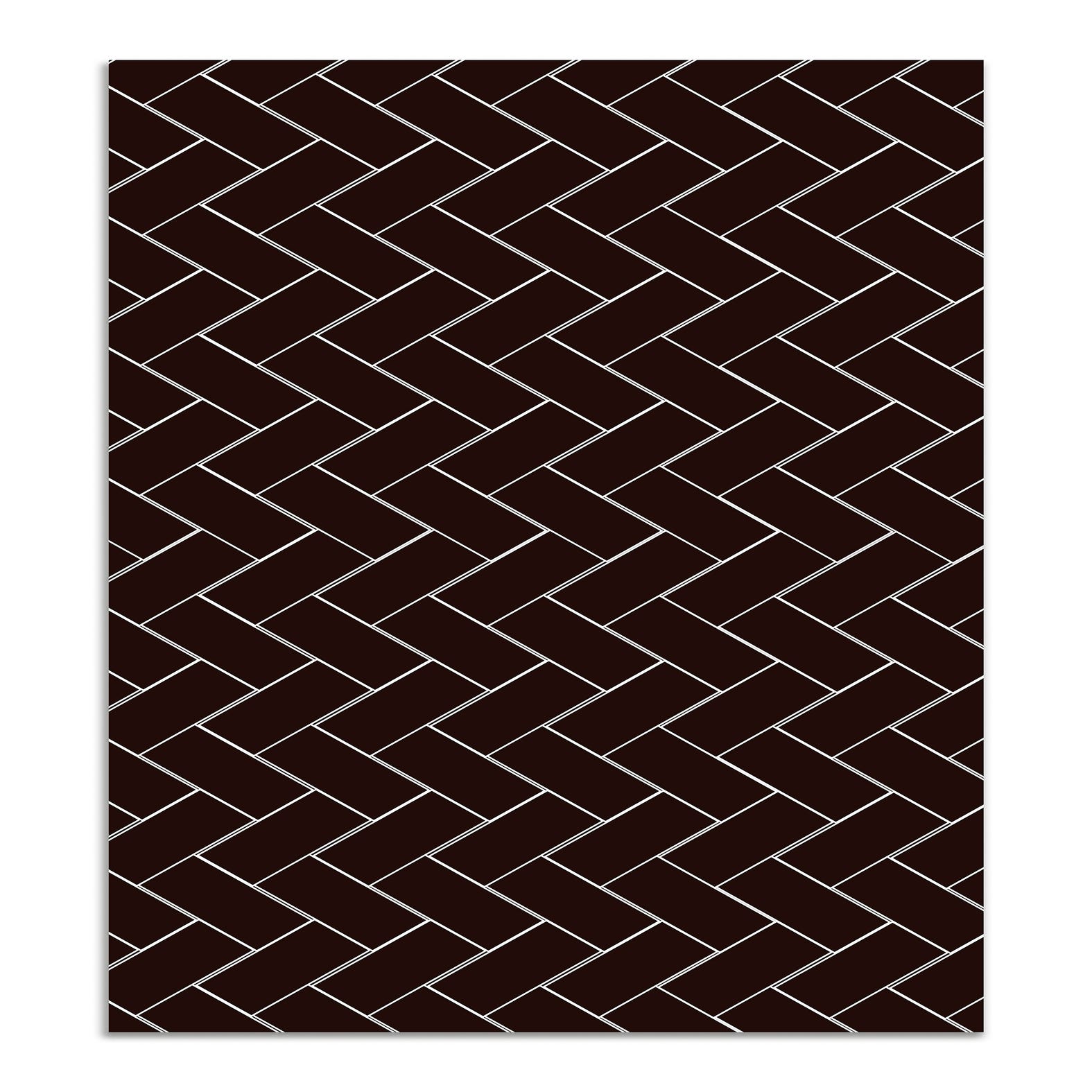 Panorama Alfombra Vinílica Mosaico Ladrillos Negro 140x200 cm - Alfombra  Cocina Vinilo - Alfombra Salón Antideslizante e Ignífuga