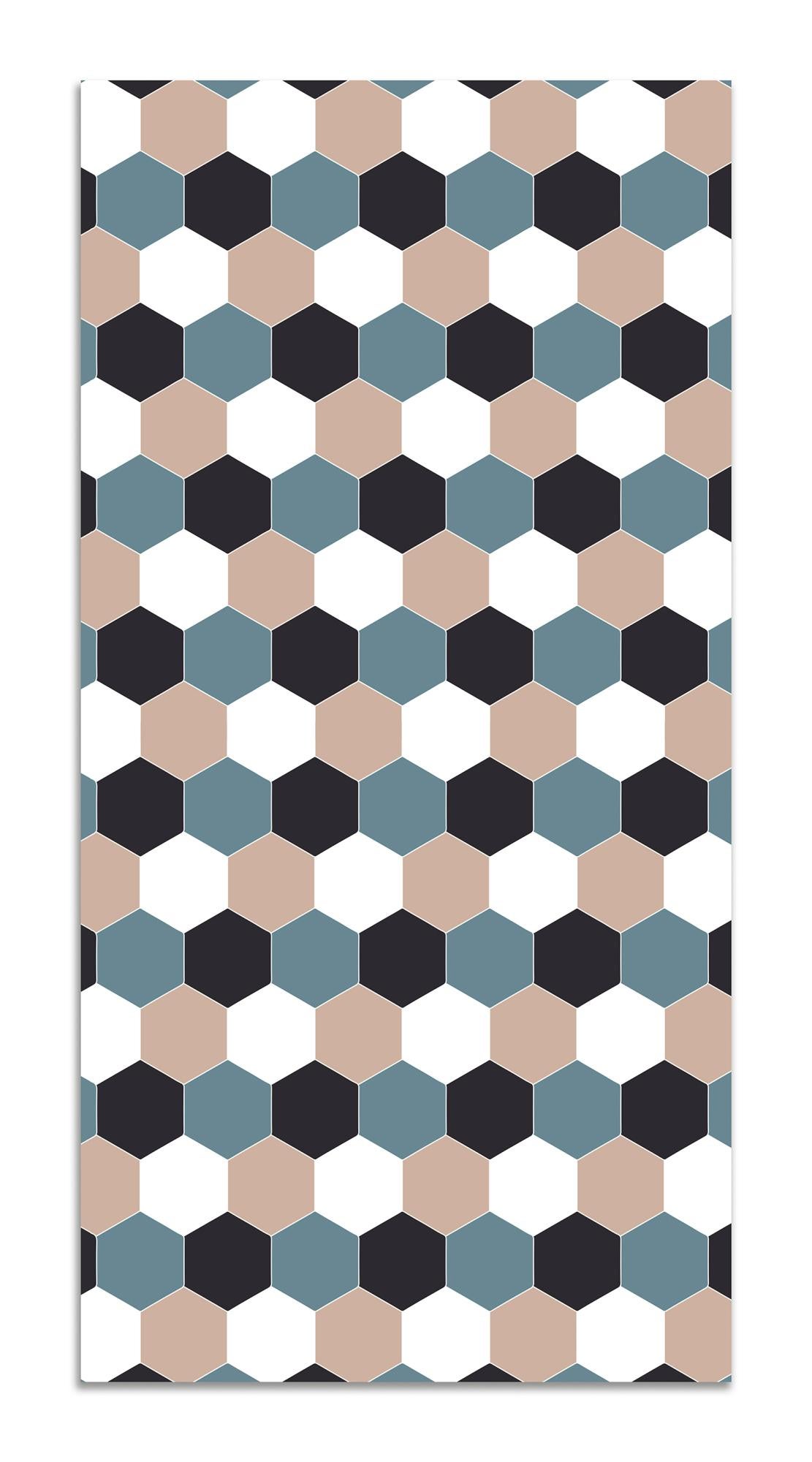 Tapis Du Sol Vinyle Cuisine Collage Mots Carrelage Gris 200X200 Cm