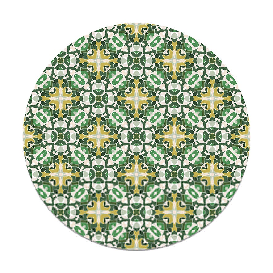 Tappeto Vinile Rotondo Piastrella Orientale Verde 100x100 cm - Tappeto da  Cucina Piastrelle Antiscivolo - Tappeto Salotto