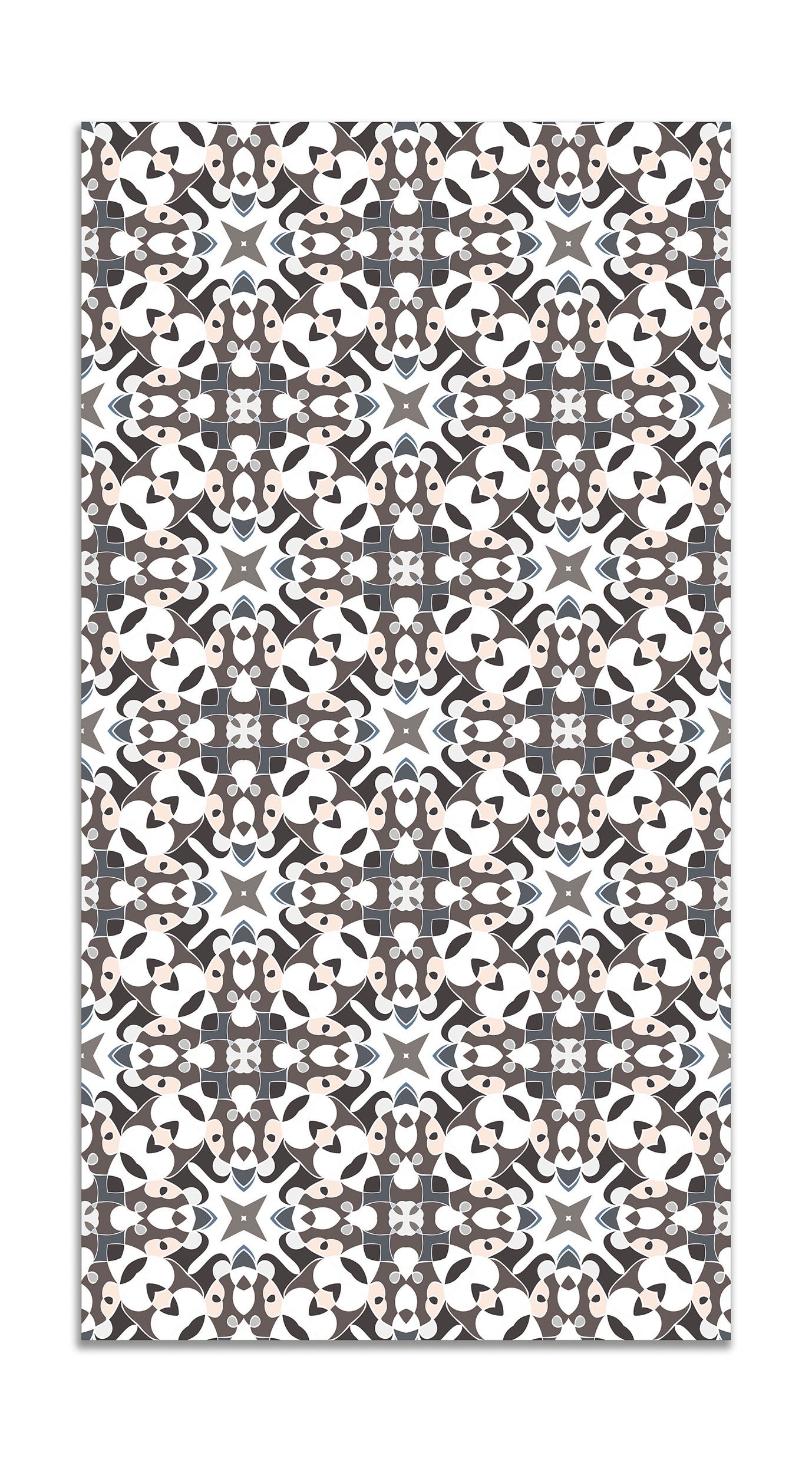 Panorama alfombra vinílica azulejo hidráulico tipo oriental gris 200x250 cm - alfombra cocina vinilo - alfombra salón antideslizante