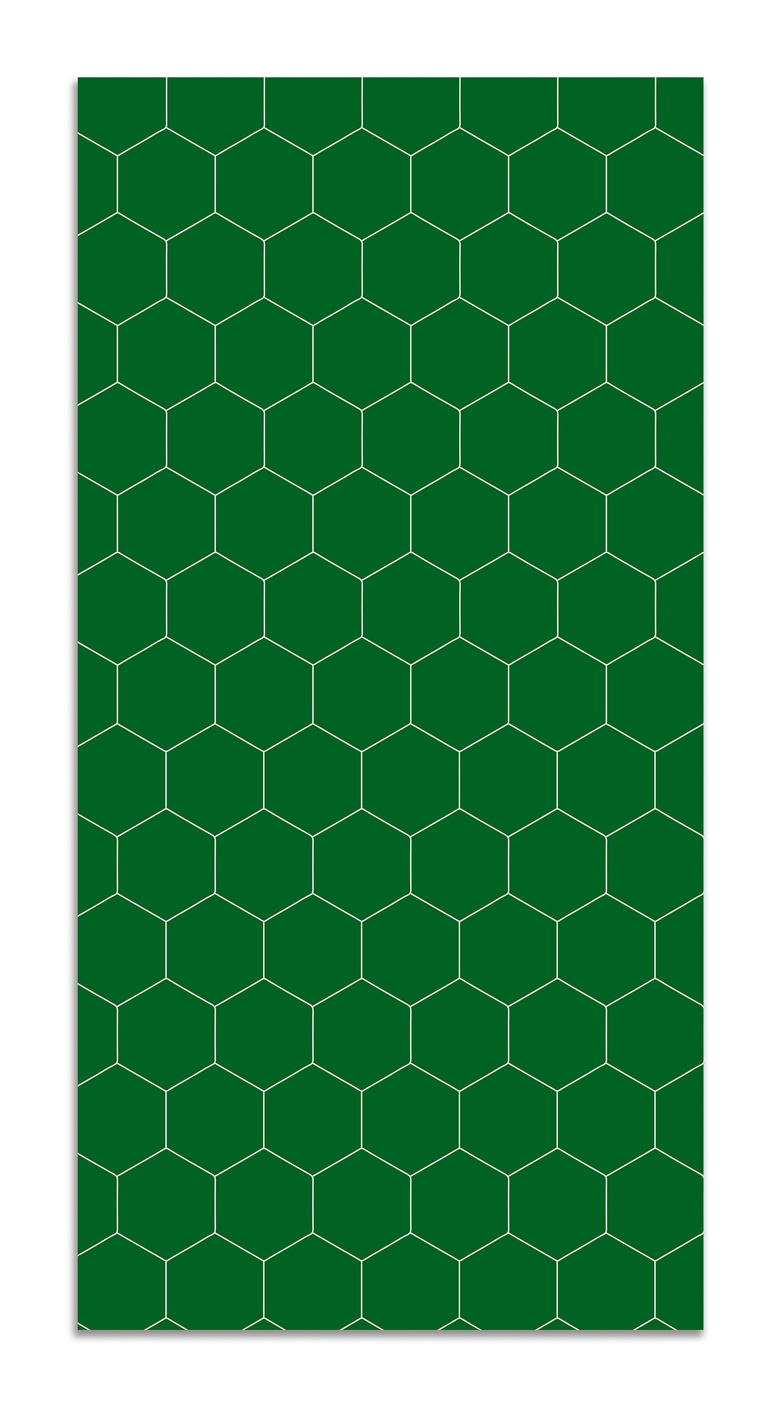 Panorama alfombra vinílica mosaico hexágonos verde 60x110 cm - alfombra cocina vinilo - alfombra salón antideslizante e ignífuga