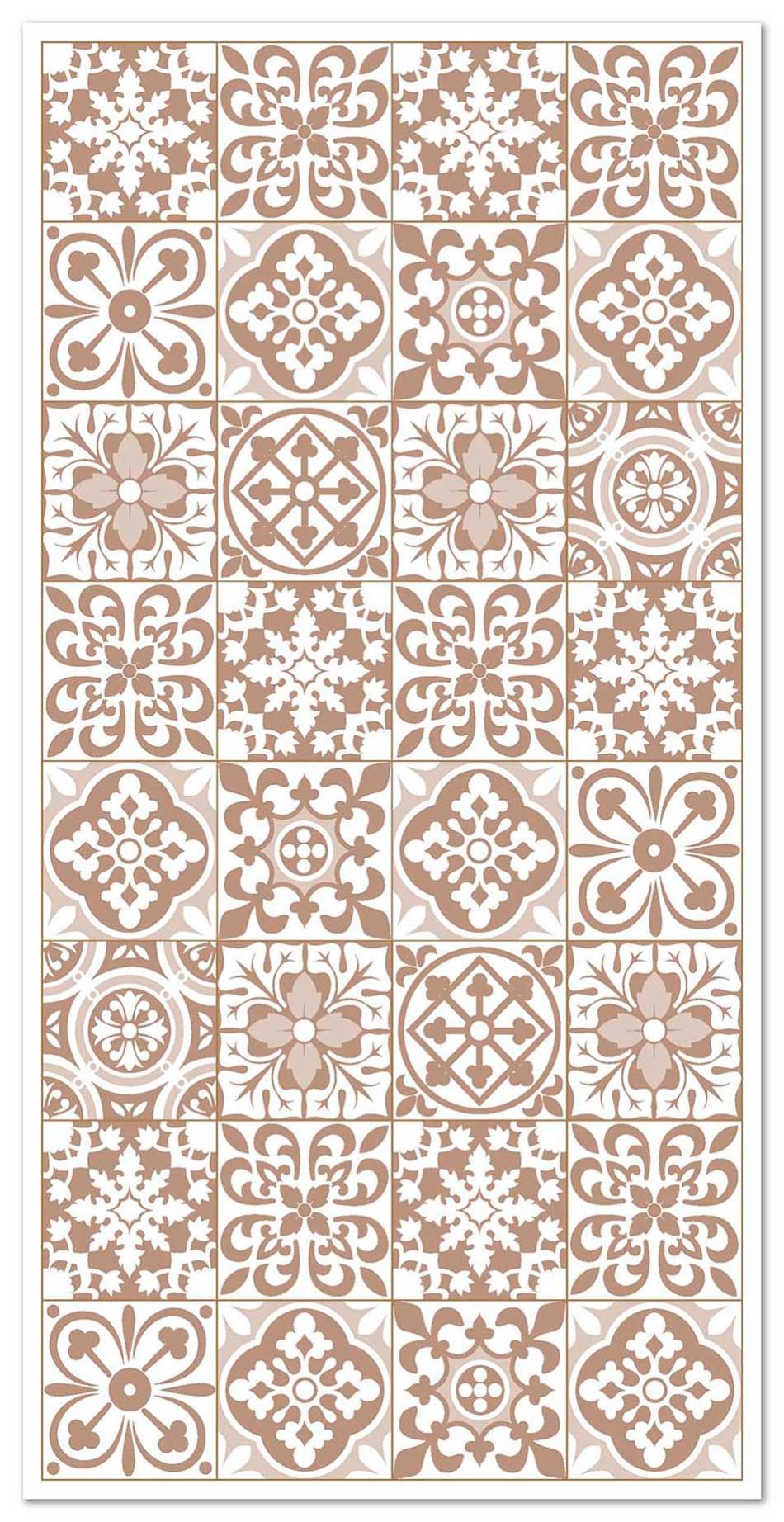 Panorama alfombra vinílica hidráulica triana marrón 40x80 cm - alfombra cocina vinilo - alfombra salón antideslizante e ignífuga