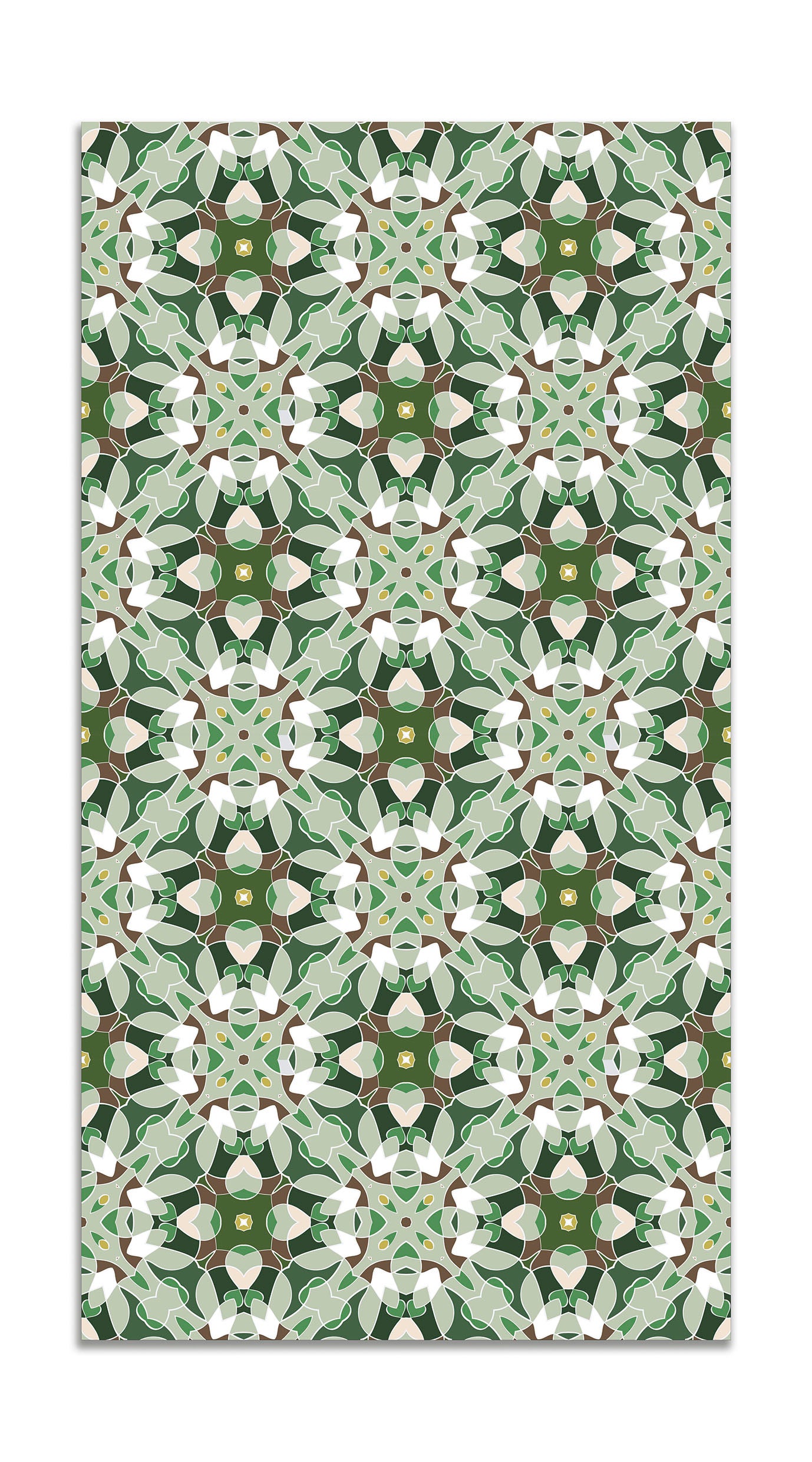 Panorama alfombra vinílica baldosa modelo oriental verde 80x300 cm - alfombra cocina vinilo - alfombra salón antideslizante