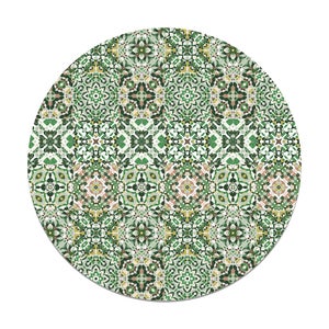 Tappeto Vinile Rotondo Piastrella Orientale Verde 100x100 cm - Tappeto da  Cucina Piastrelle Antiscivolo - Tappeto Salotto