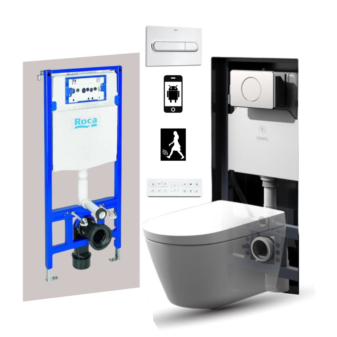 Bouton-poussoir de toilette à double chasse d’eau, bouton-poussoir de  toilette de toilette à 2 pièces, boutons-poussoirs de réservoir d’eau de