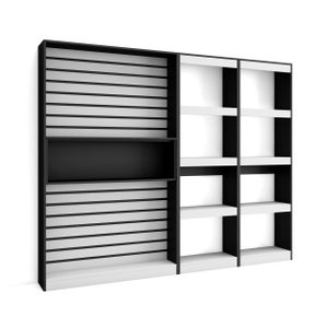 Libreria scaffale, 230x186x25cm, Soggiorno - Ufficio, Per libri, Bianco e  nero