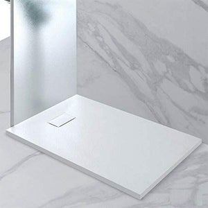 Piatto doccia acrilico bianco effetto pietra ultraslim altezza 2,6cm,  dimensioni 70x100