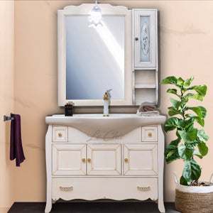 Mobile bagno finitura decapè 123 cm - Le Chic Arredamenti