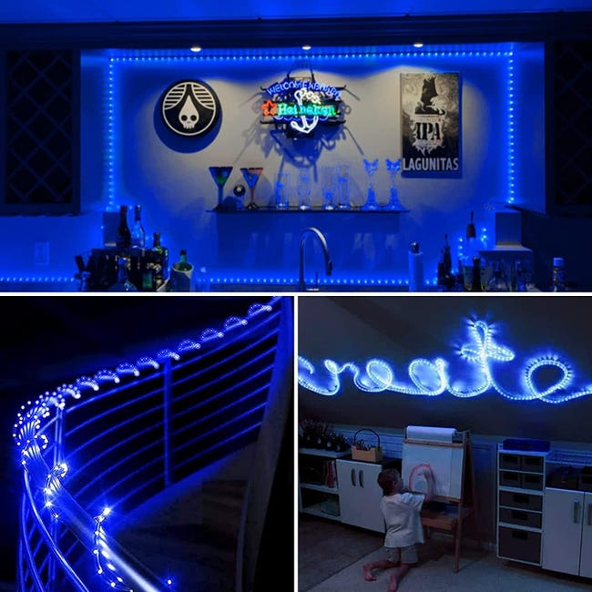 Christmas Shop Toyland® - Guirnalda de luces con pilas, 20 luces LED  azules, impresionante decoración del hogar, decoración de boda, uso en  interiores