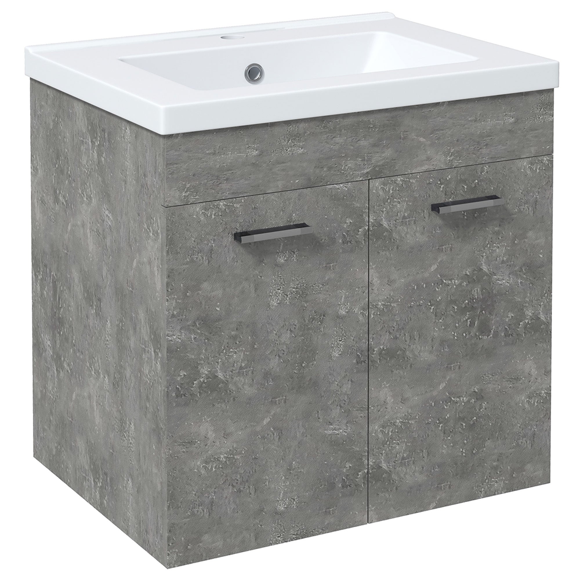 Mueble para debajo del lavabo con 2 puertas kleankin 60x33x60cm blanco