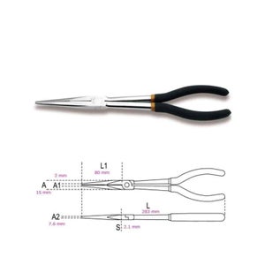Pince à Bec Extra-longue 400 Mm - Manche Long, Acier Trempé, Poignée Antidérapante, Pour Travaux En Espaces étroits