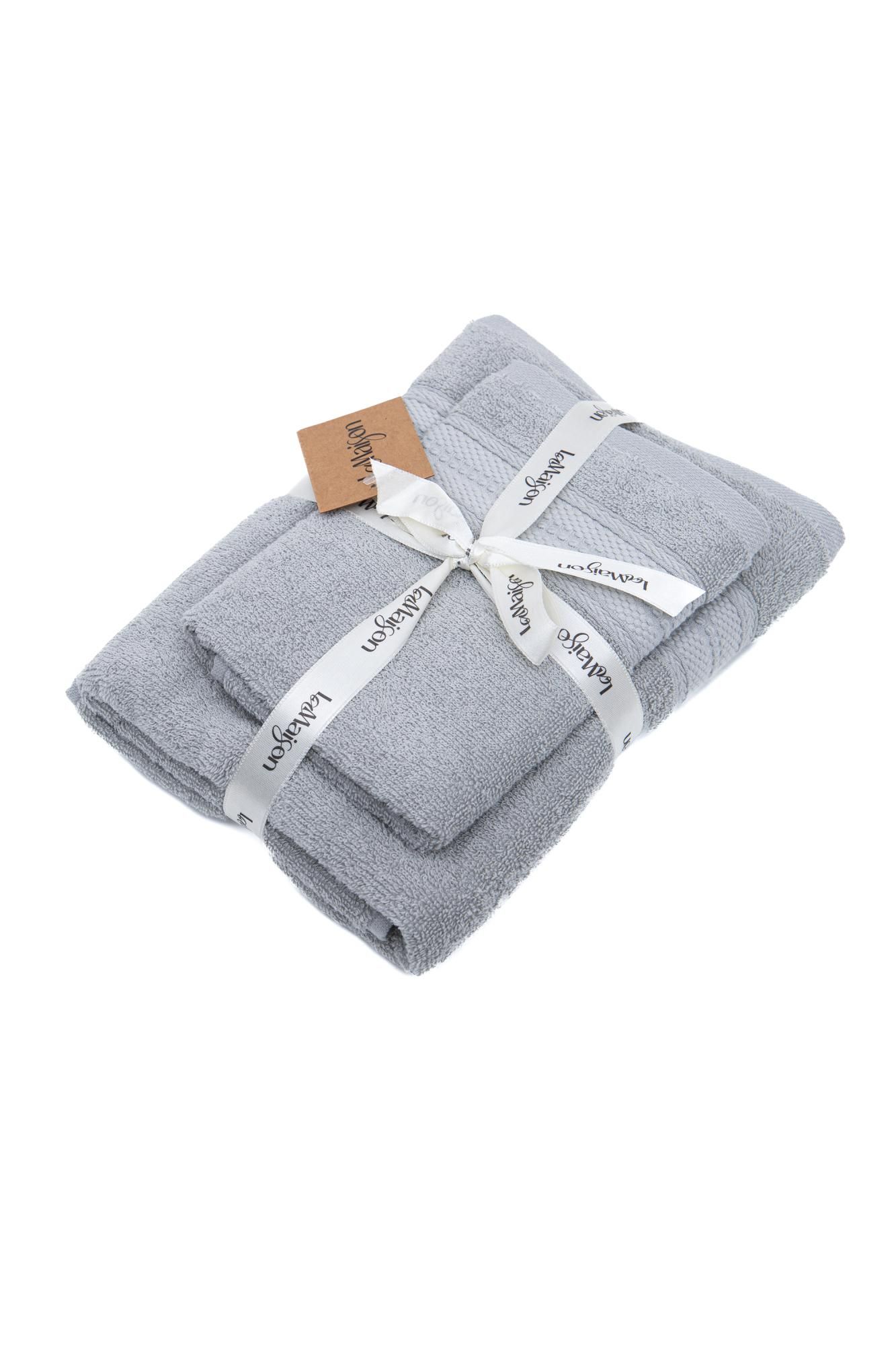 Set Asciugamano E Ospite Fiocco - Spugna Cotone Con Balza Nido D'Ape - Foto 8