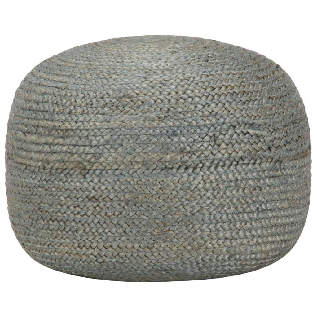 The Living Store Pouf fait à la main Vert olive 45 x 30 cm Jute