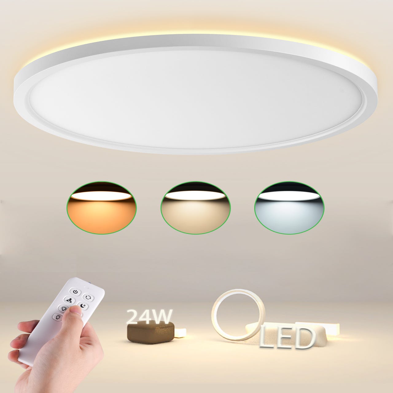Plafonnier LED dimmable cuisine plafonnier avec télécommande