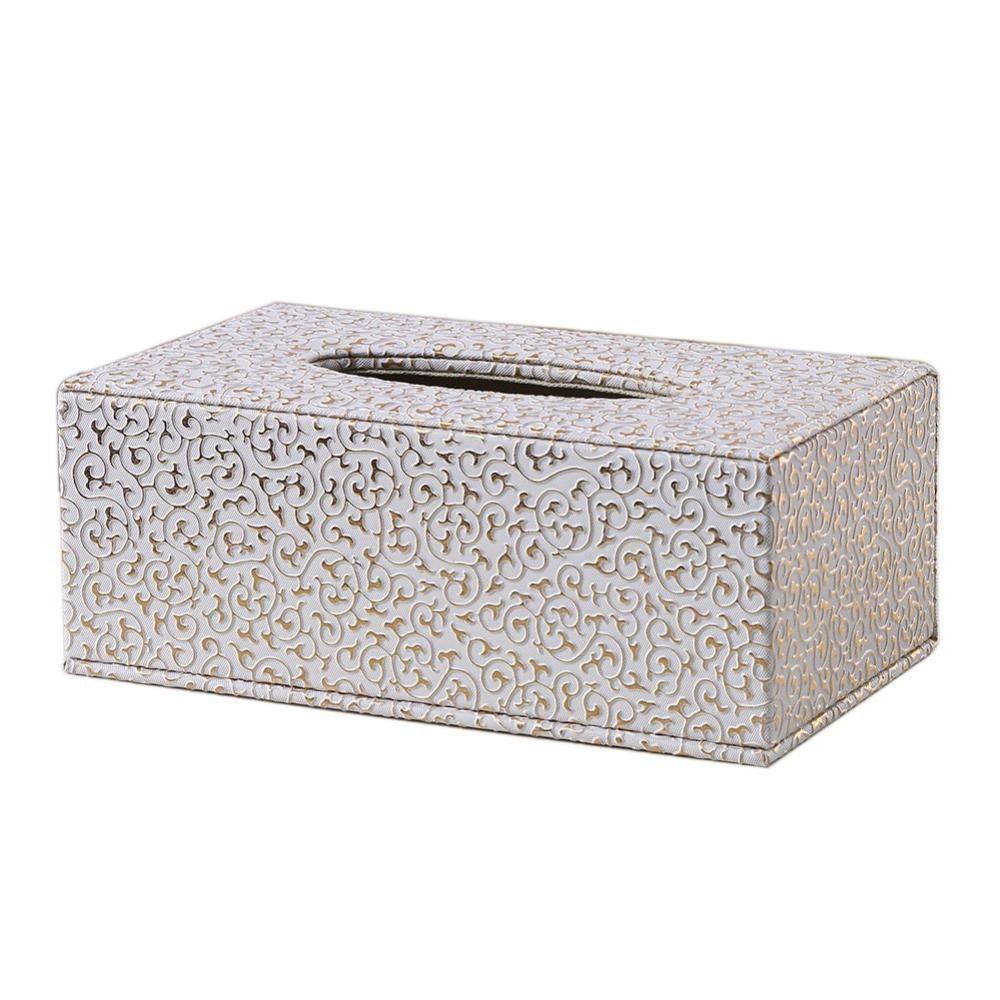 Boîte à Mouchoirs Décorative En Résine - Design Cubique Moderne Avec Fond Coulissant, Finition Marbre Blanc - 6