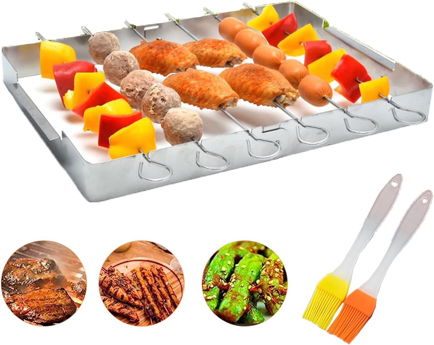 Support + 5 brochettes pour barbecue Barbecook