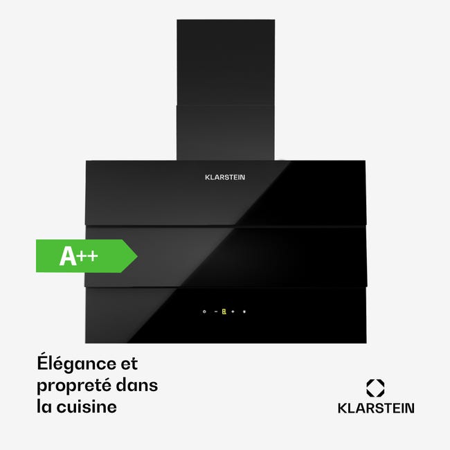 Klarstein Hotte Aspirante 60cm, Hotte de Cuisine, LED, 305 m³/h