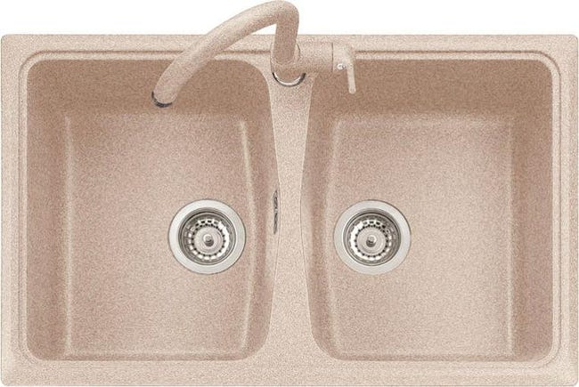 BASIC - Mobile Sottolavello Cucina 120 Cm Cassettiera Dx Lavello Inox 2 Vasche Frassino Moire BASIC - Mobile Sottolavello Cucina 120 Cm Cassettiera Dx Lavello Inox 2 Vasche Frassino Moire