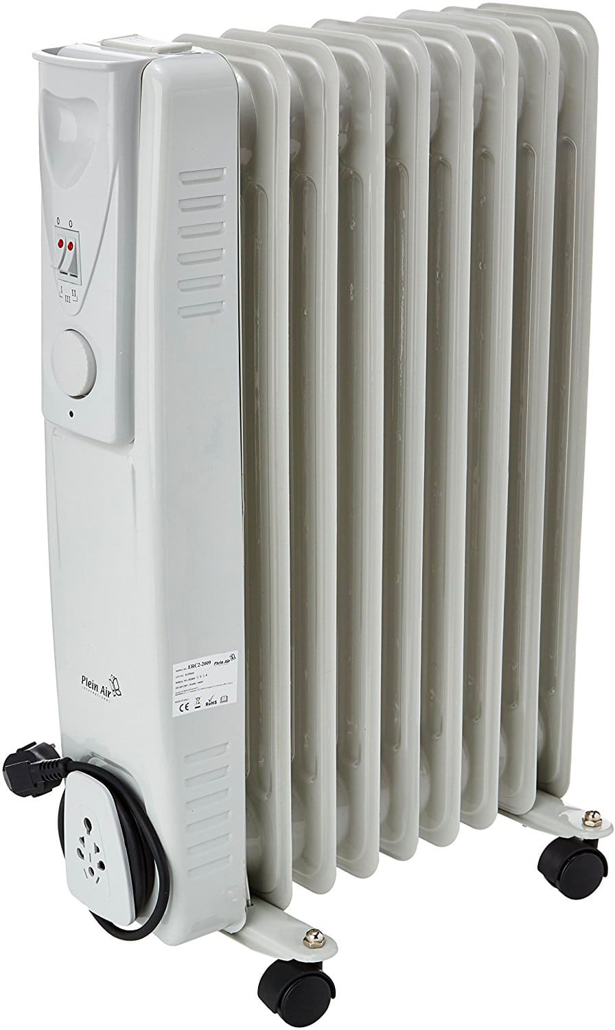 Pleinair ERC2-2009 Termosifone Elettrico Radiatore ad Olio Stufa 9 Elementi  2000W ERC22009