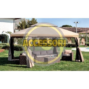 TOP TELO COPERTURA DI RICAMBIO GAZEBO 3X4 MT ARMONIA TETTO COLORE BIANCO  ARREDO 8014211573729