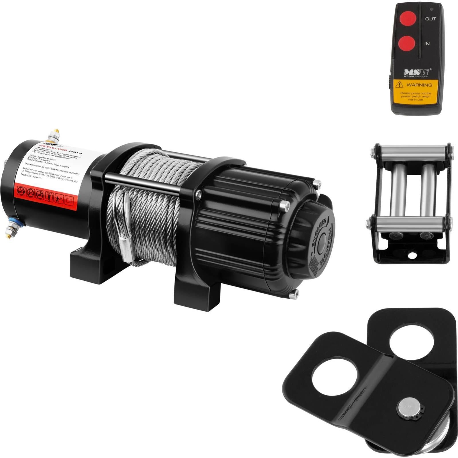 Verricello Elettrico Fuoristrada Argano Offroad 12 V 2040 Kg 4500 Lb ...