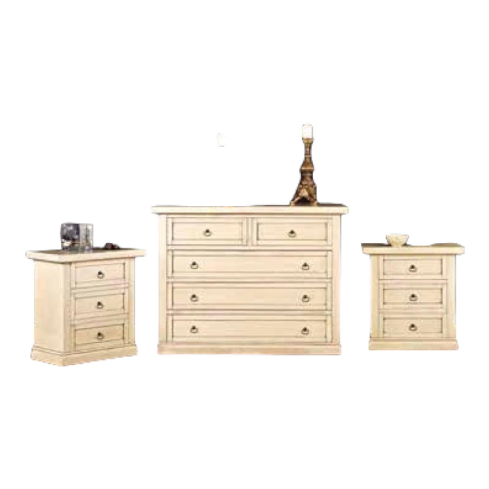 COMÒ IN LEGNO LACCATO AVORIO ANTICATO - PER CAMERA DA LETTO (BIANCO) - Foto 9