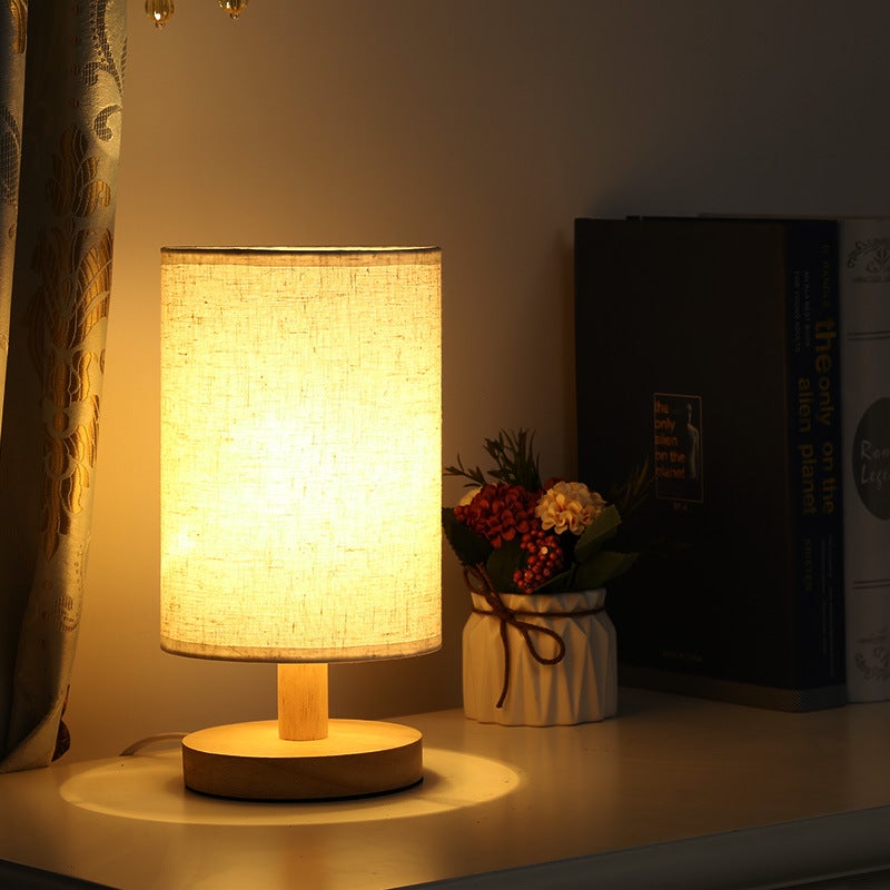 Lampe à poser Sdlogal Lampe de Chevet, Lampe Bureau LED Moderne, Abat-jour  en Tissu Beige, Lampe à poser pour Chambre Bureau Étude Salon Hotêl Café