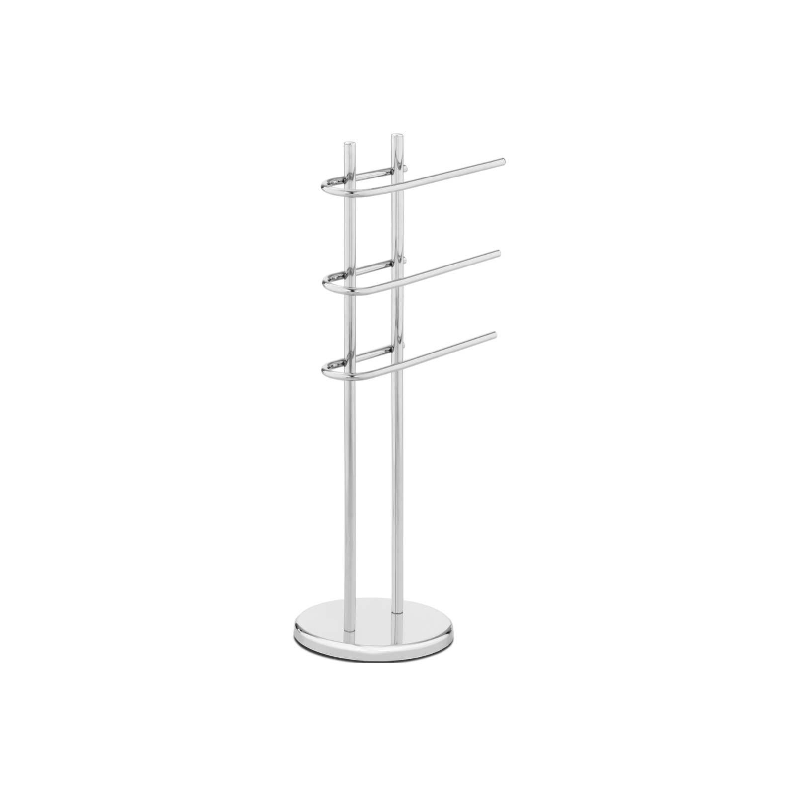 Portasciugamani Autoportante A 3 Sbarre 45x22,5x86 Cm In Bambu E Acciaio Bianco E Legno 299505