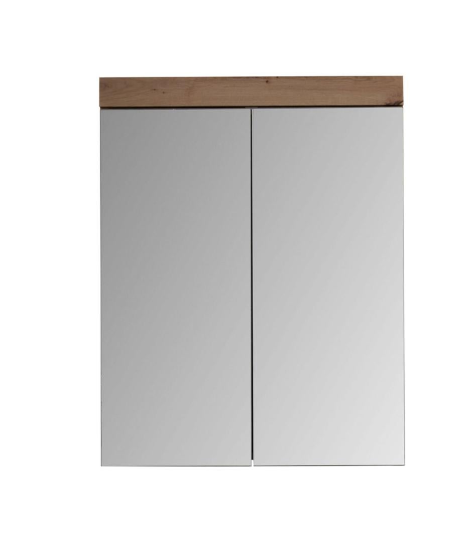 AmandaMando Armoire de toilette murale avec miroir, 2 portes, imitation