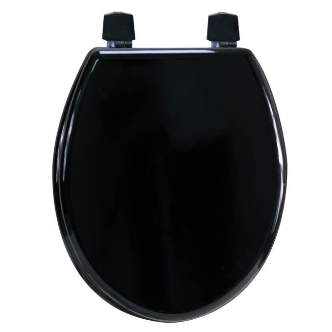 Abattant WC Preto universel charniere en inox, couleur: noir/blanc,  Duroplast - Banyo