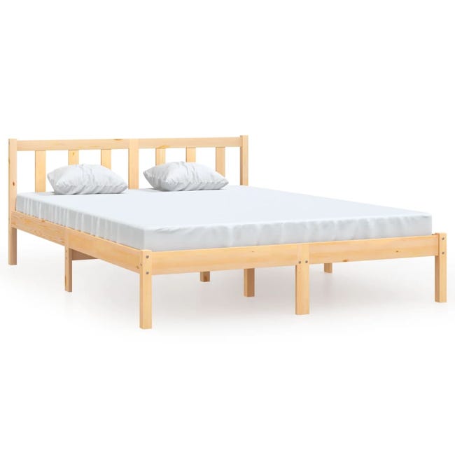 Estructura de cama Marco de Cama Somier de Cama de madera maciza de pino  120x200 cm