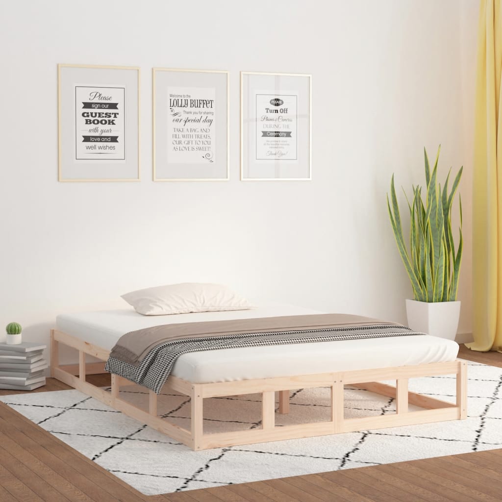 Giroletto Struttura Letto - Letto per adulti in Legno Massello 120x190 cm  4FT Small Double BV991898 - BonneVie