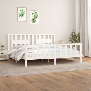 Estructura de cama madera maciza de pino blanca 180x200 cm - referencia  Mqm-3101039