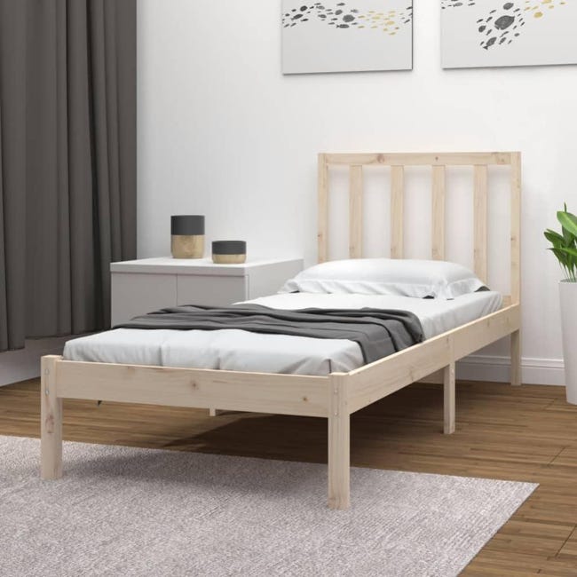 Struttura letto singola in legno di pino massiccio 90x190 cm | Leroy Merlin Struttura letto singola in legno di pino massiccio 90x190 cm | Leroy Merlin