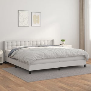 Letto completo rivestito in bianco con materasso cuscino ergonomico  traspirabile Louvre Bezen - Habitium®