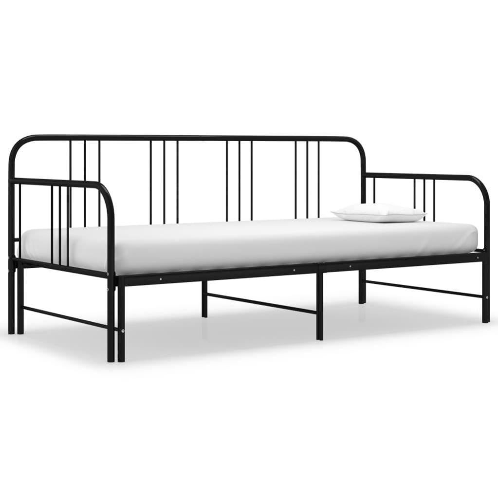Beliani Letto In Metallo Allungabile 90-180x200 Cm - Nero - Struttura Classica Con Rete A Doghe - 2