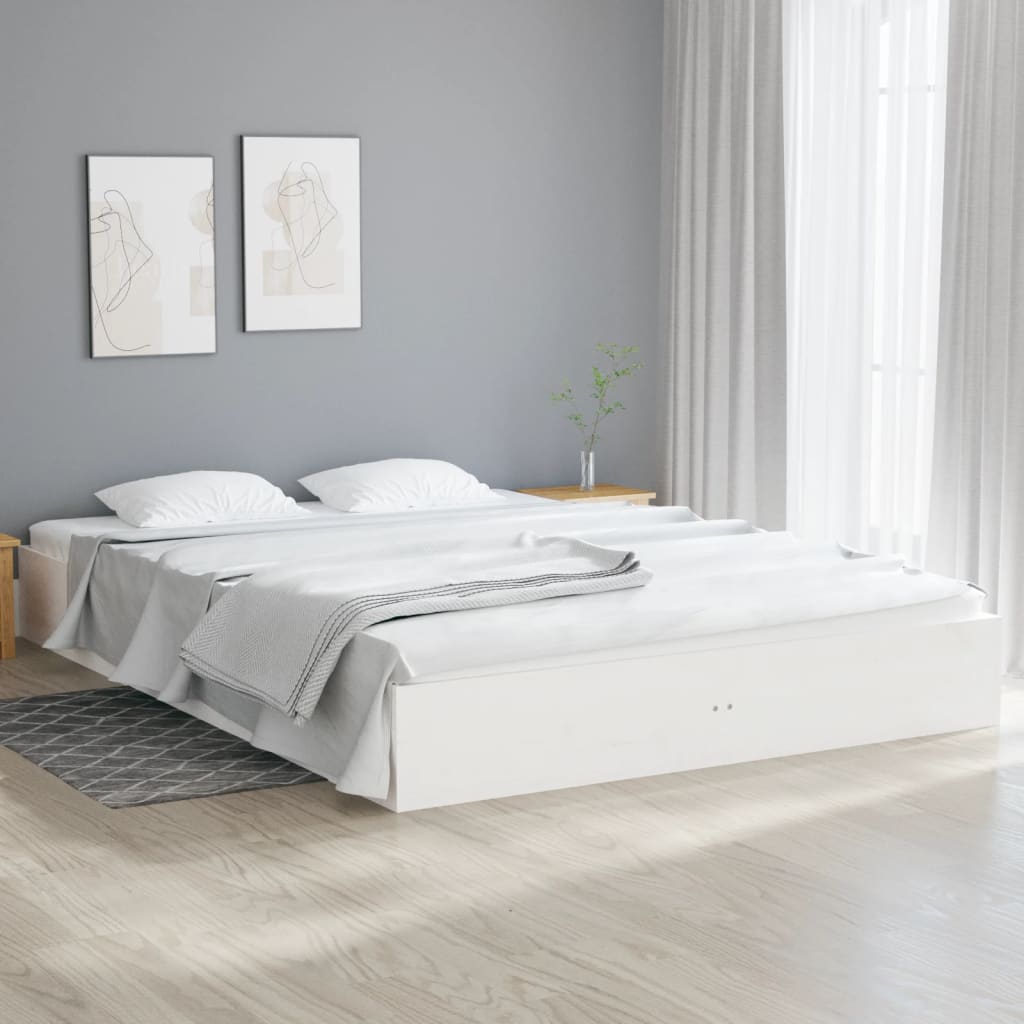 Struttura letto in legno massello bianco 120x200 cm