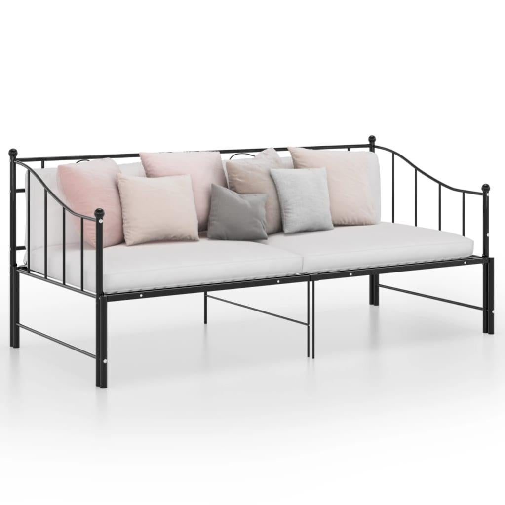 Letto A Castello In Metallo Festnight 90x200 Cm – Nero, Con Sponde E Scala – Per Bambini E Adulti - 4