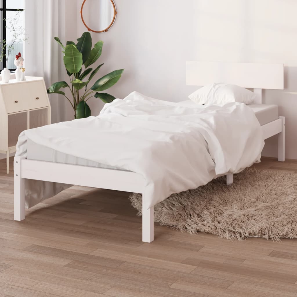 Estructura de cama Blanco Madera maciza de pino 90x190 cm UK single