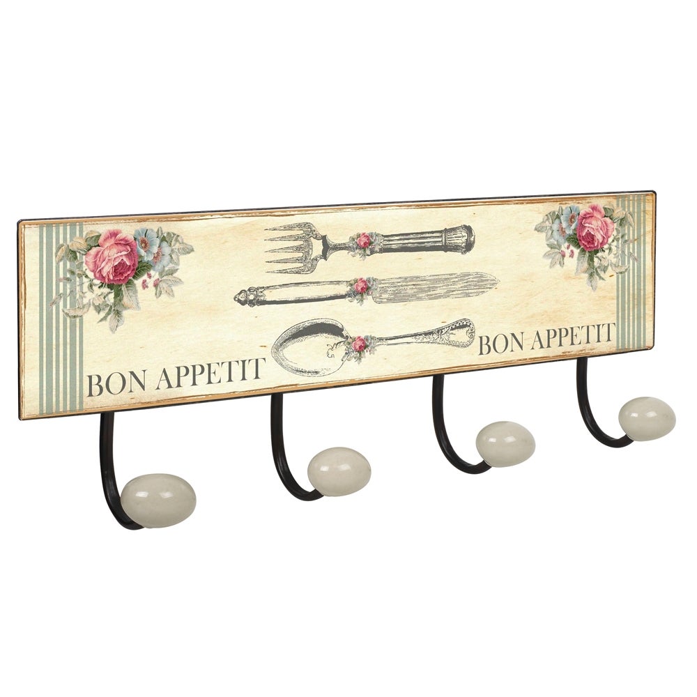 Portemanteau Mur Vintage Pat Re En Porcelaine Bon Appetit Retro