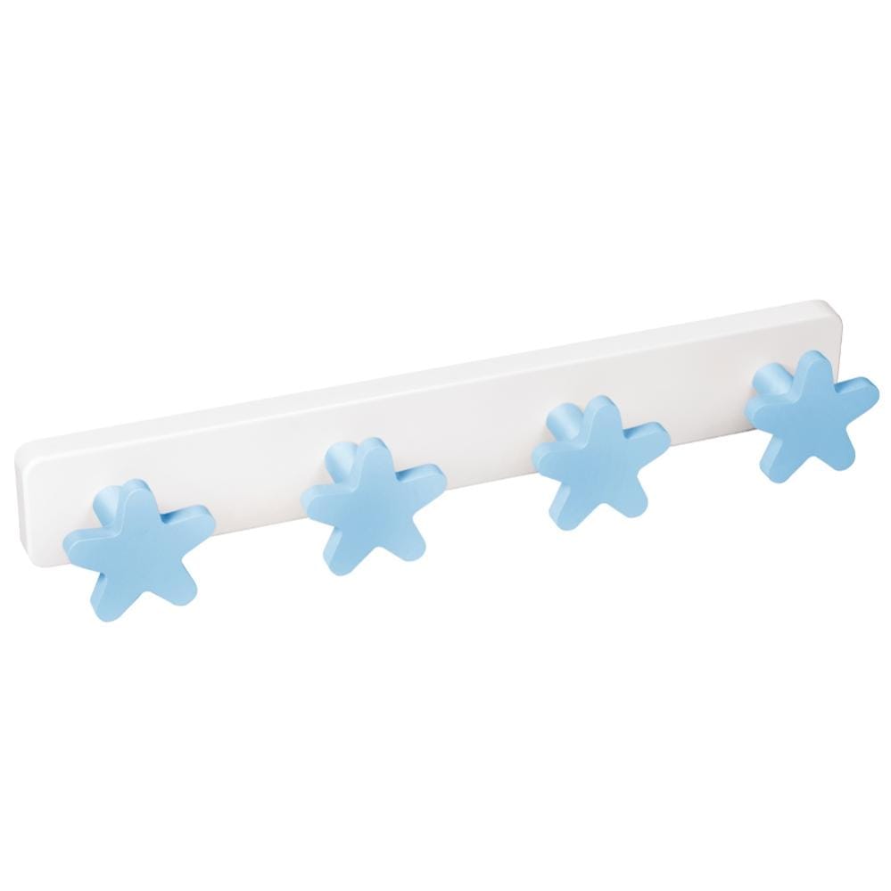 PERCHA Pared habitaci n BEB Estrellas azules madera lacada con