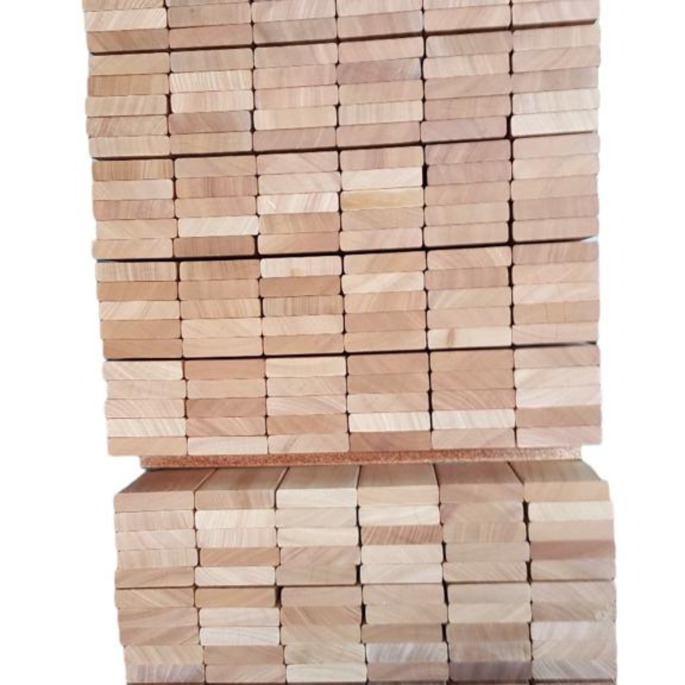 Listón de madera tropical elondo de 25x50 mm y largo de 1 a 2,5 m