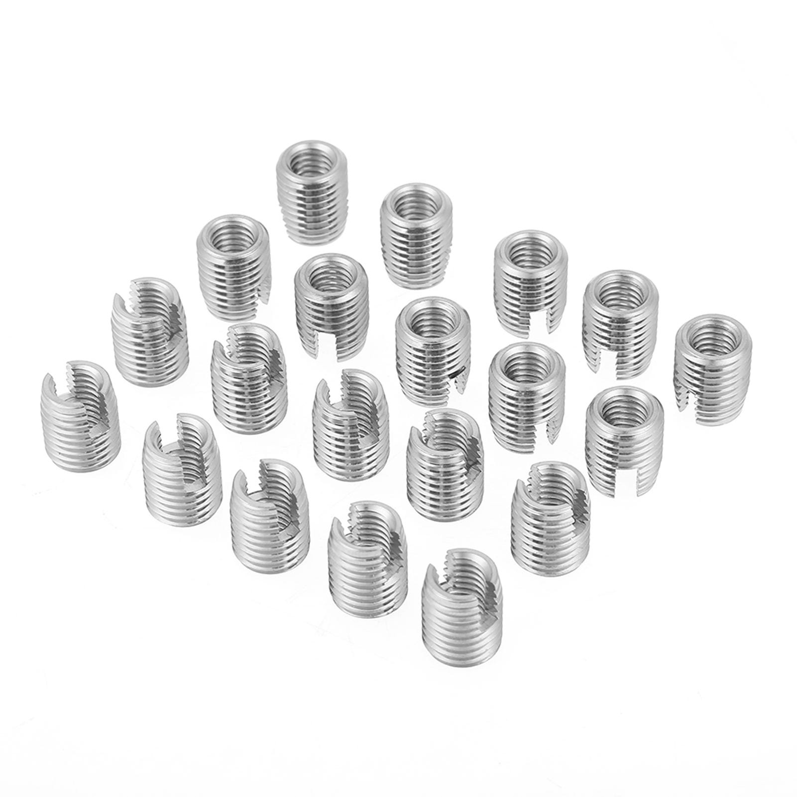 20 piezas insertos roscados de acero inoxidable sus303, m8 x 15mm