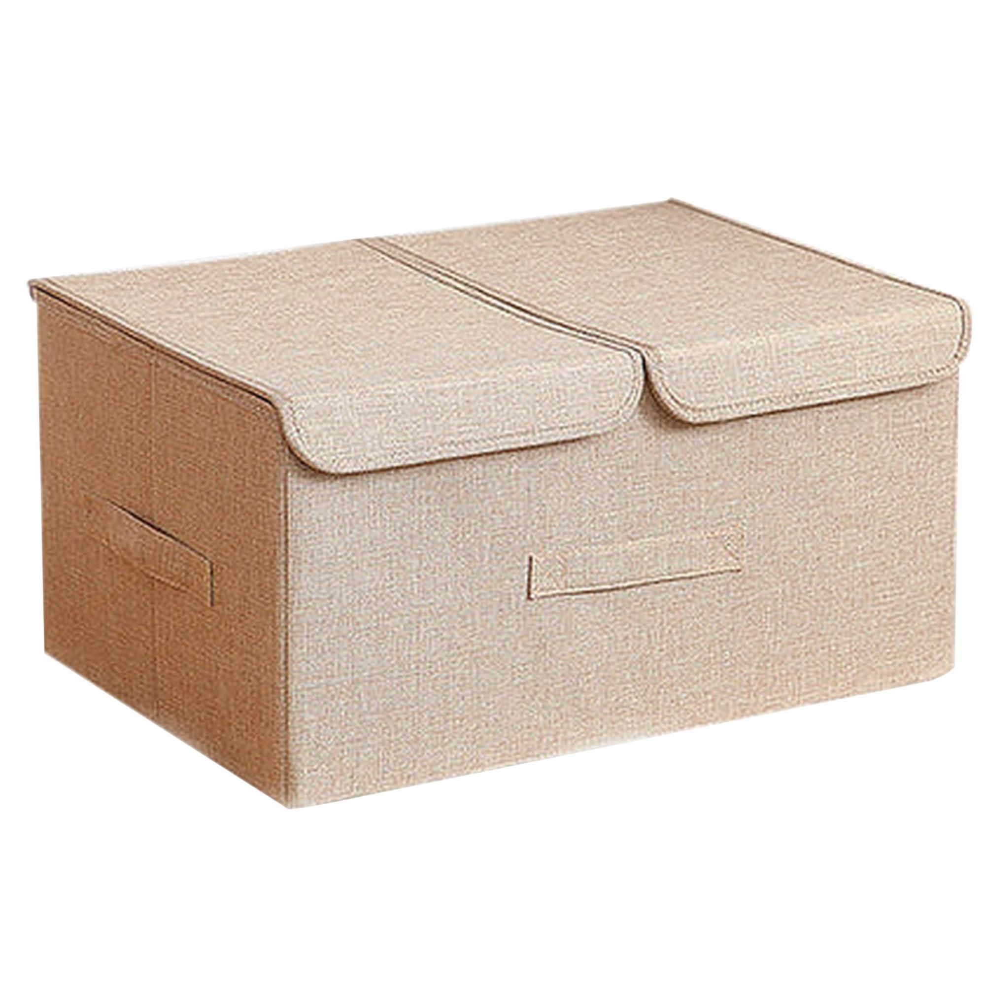 Caja de almacenamiento de ropa de tela plegable con tapa color beige 15L Joybos Leroy Merlin